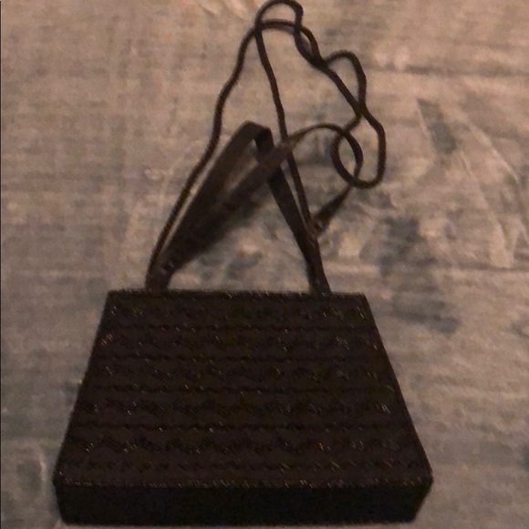 Valerie Steven’s black satin/beaded evening purse - Picture 3 of 5